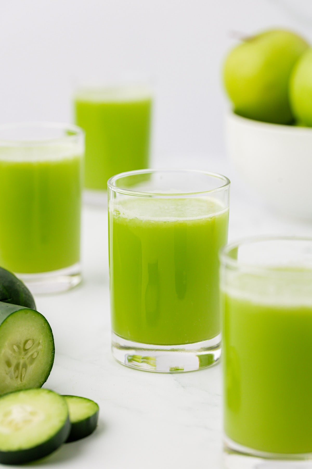 cucumber juice in a glass