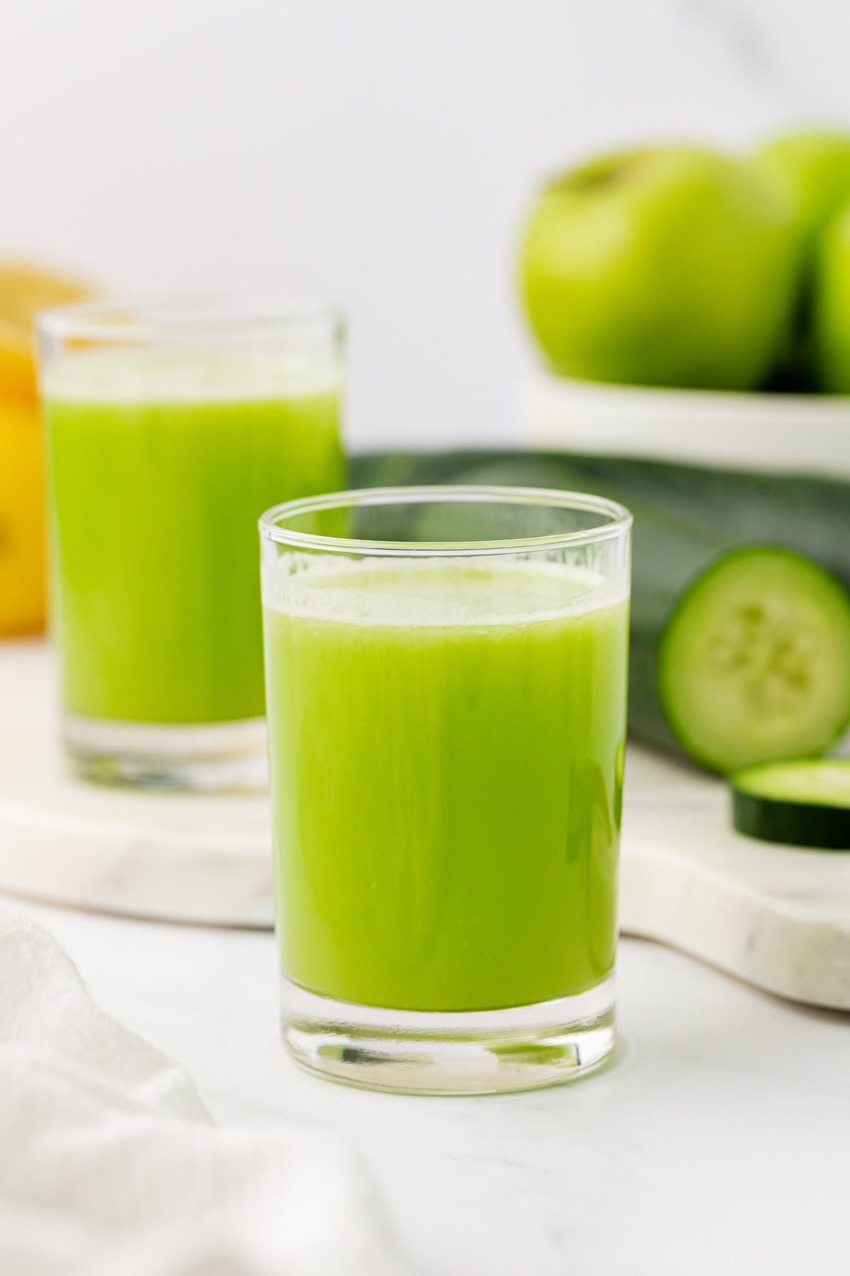 cucumber juice in a glass