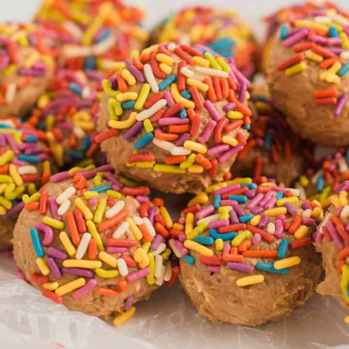 protein balls with sprinkles