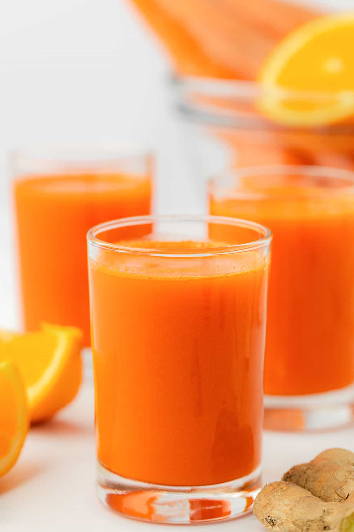 carrot juice in a glass