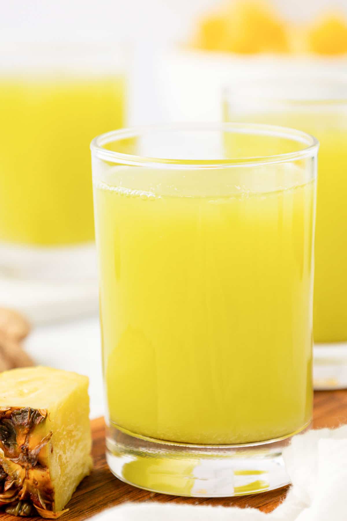 pineapple cucumber juice in a glass