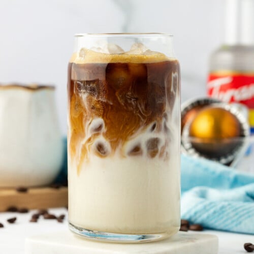 iced latte in a glass