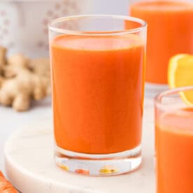 carrot orange juice in a glass