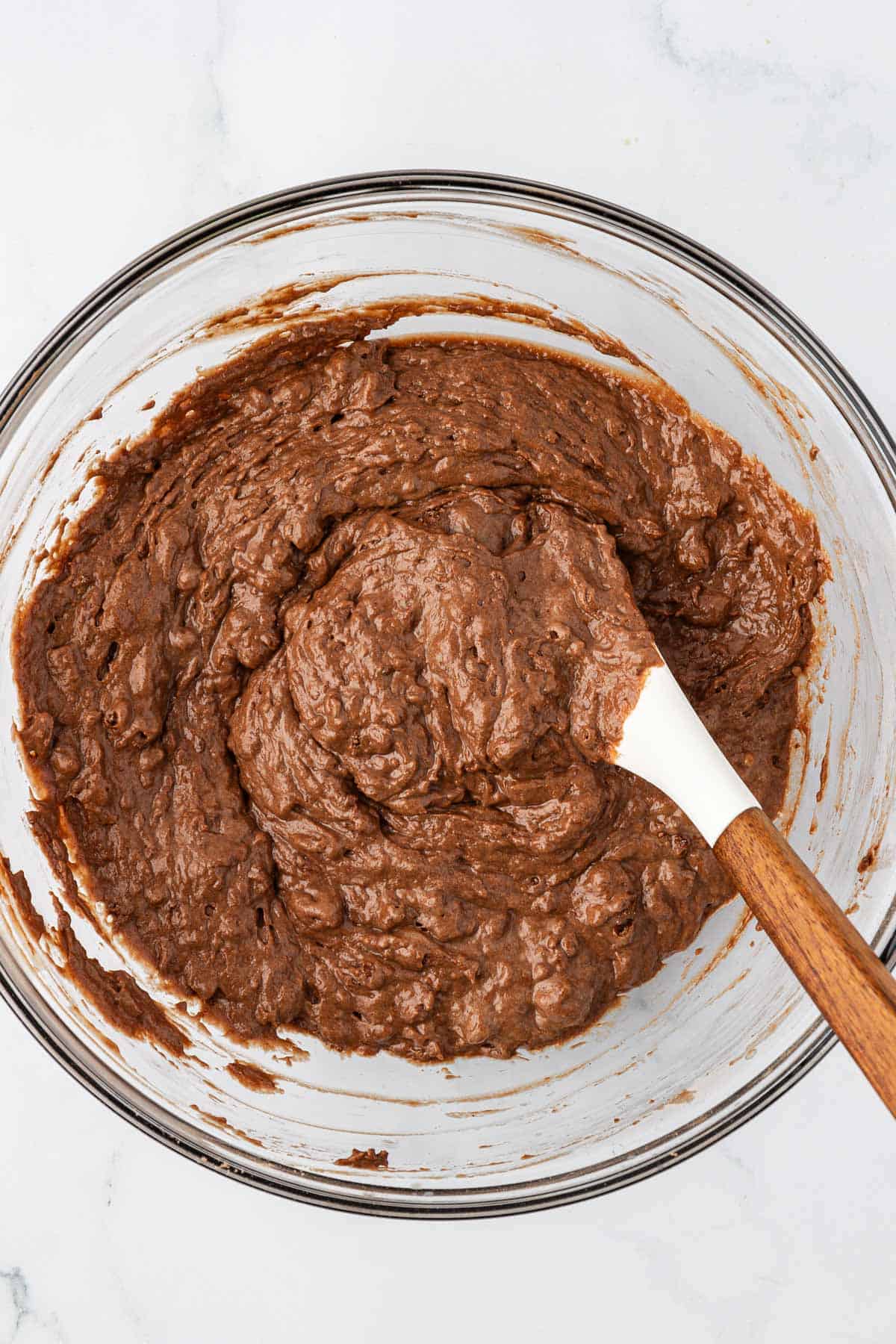 healthy chocolate mini muffin batter