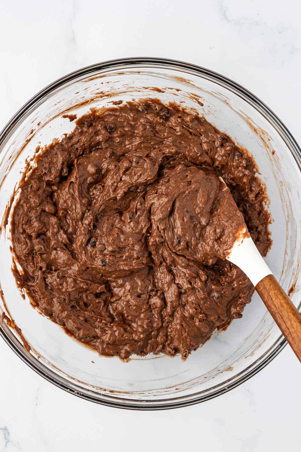 healthy chocolate mini muffin batter