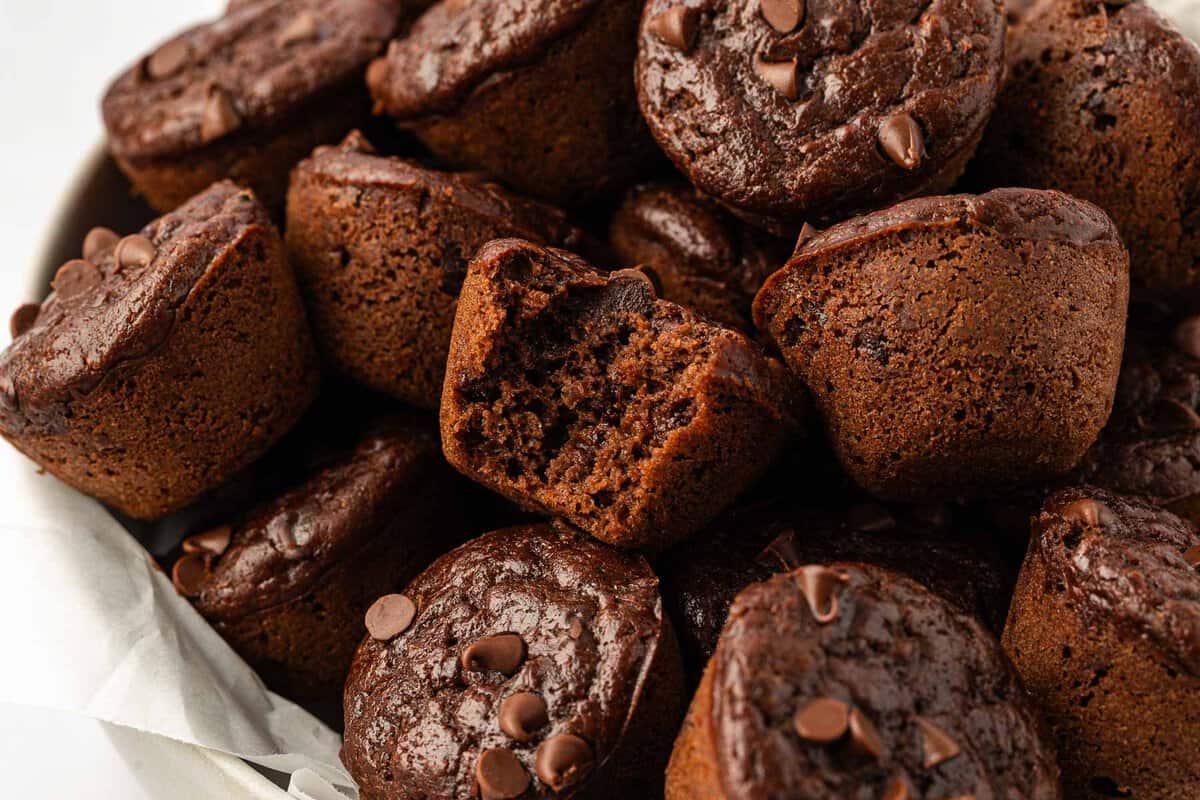 healthy chocolate mini muffins