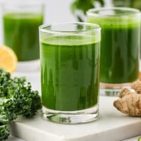 vegetable juice in a glass