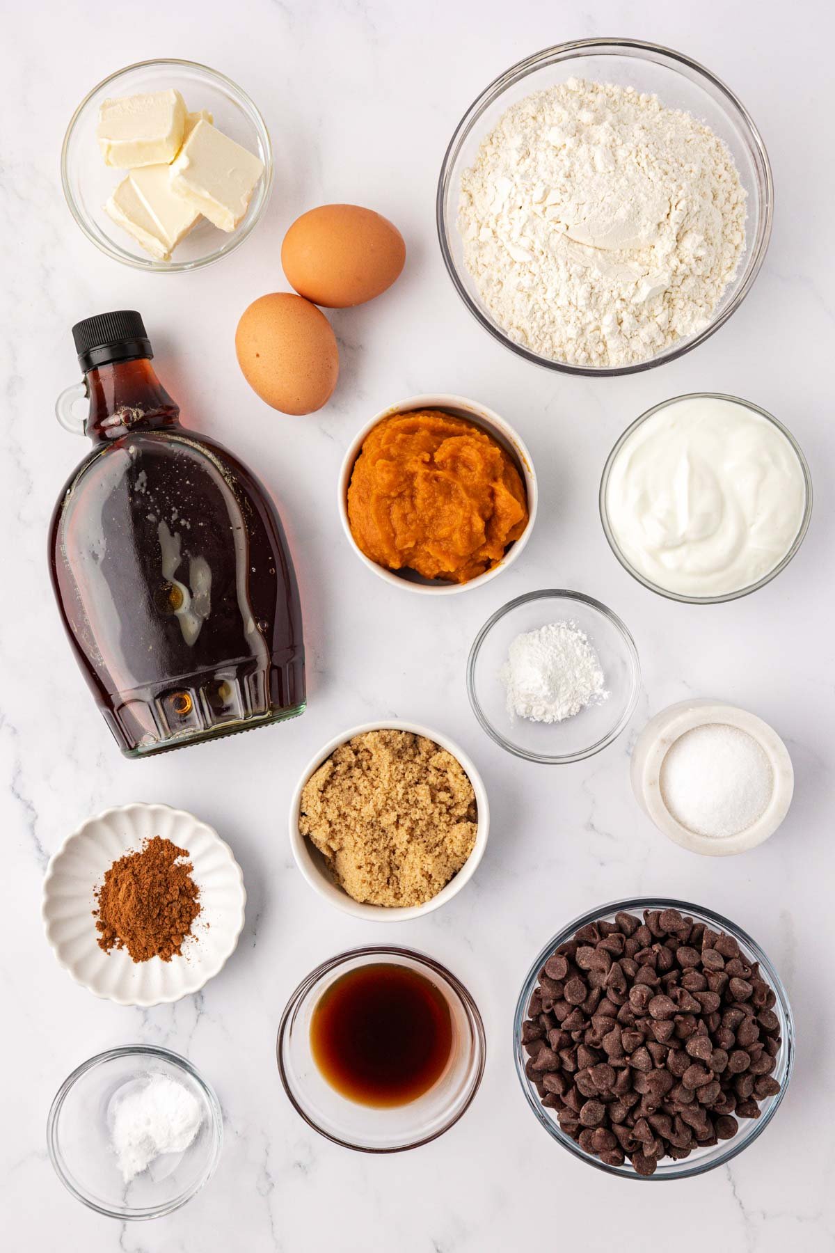 ingredients needed to make pumpkin muffins