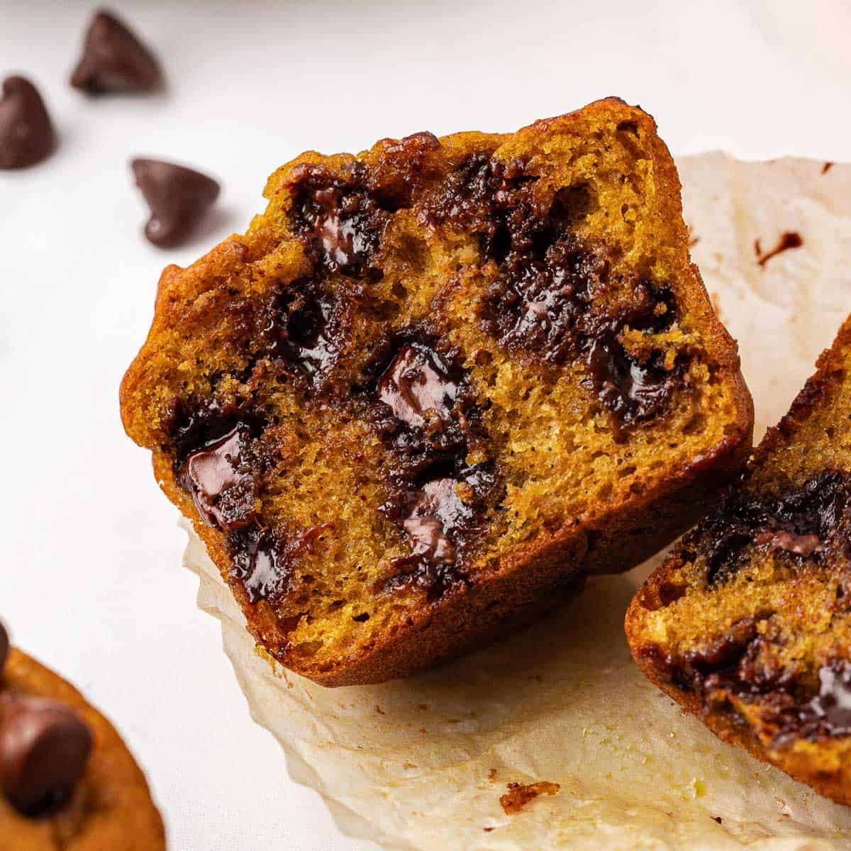 Pumpkin Chocolate Chip Muffins - Build Your Bite