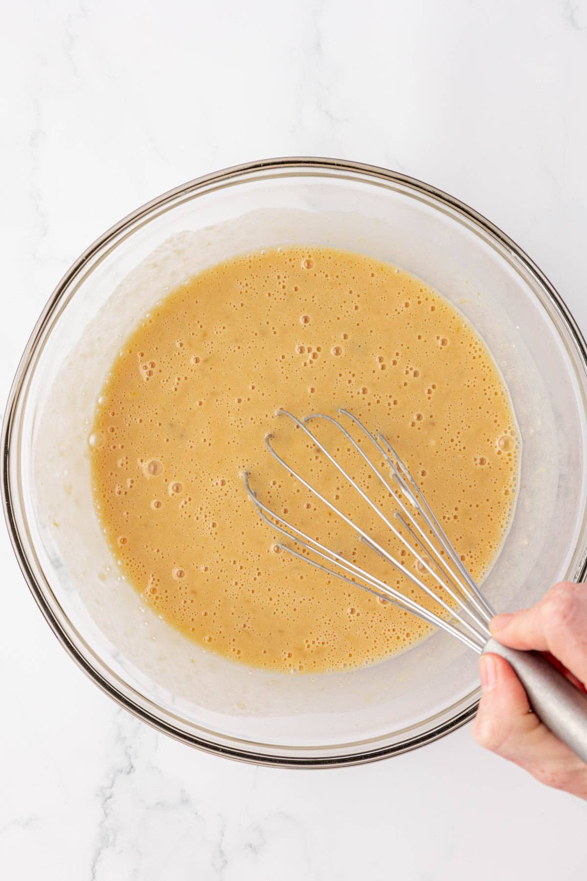 wet ingredients whisked together