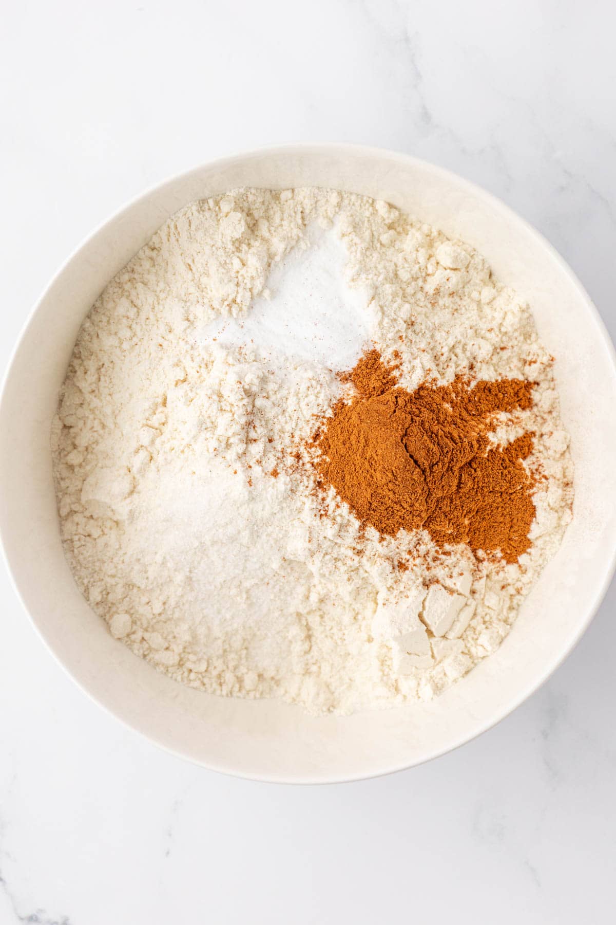 dry ingredients in a mixing bowl