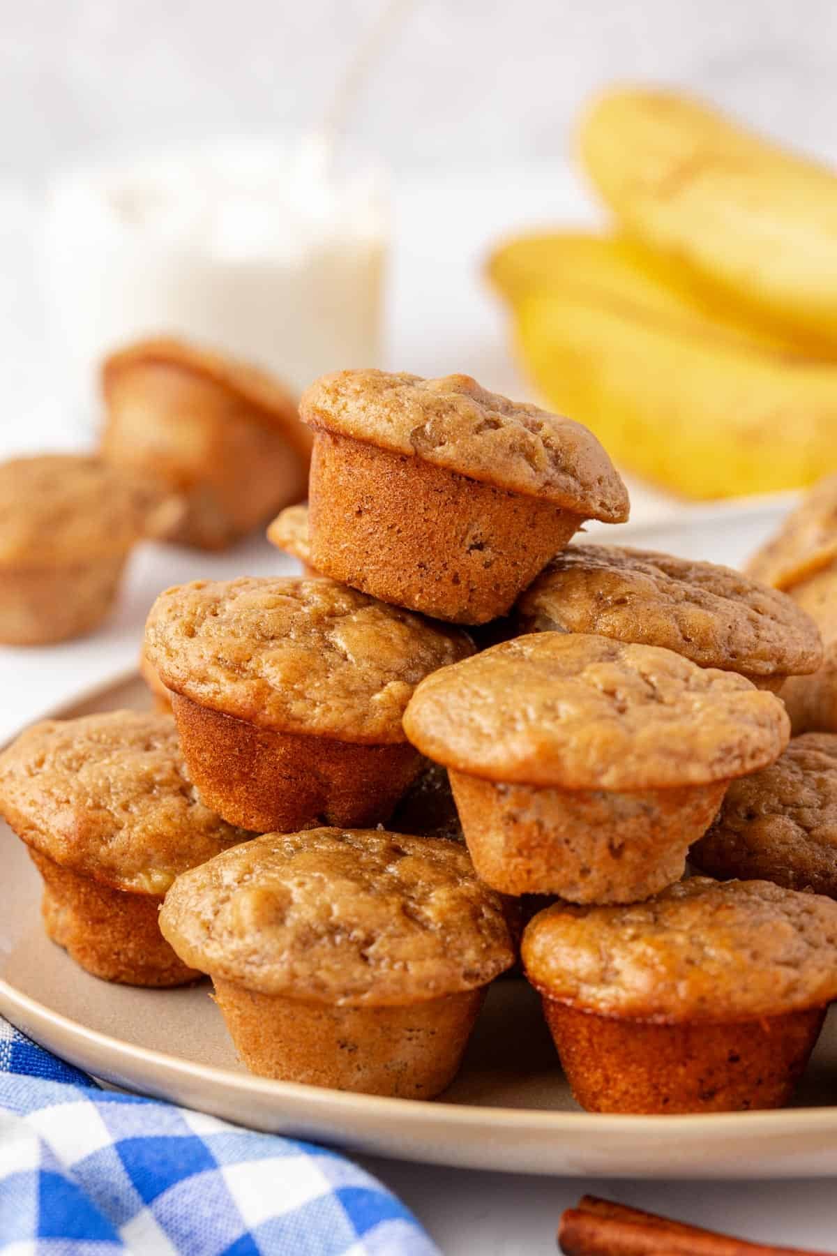greek yogurt banana mini muffins