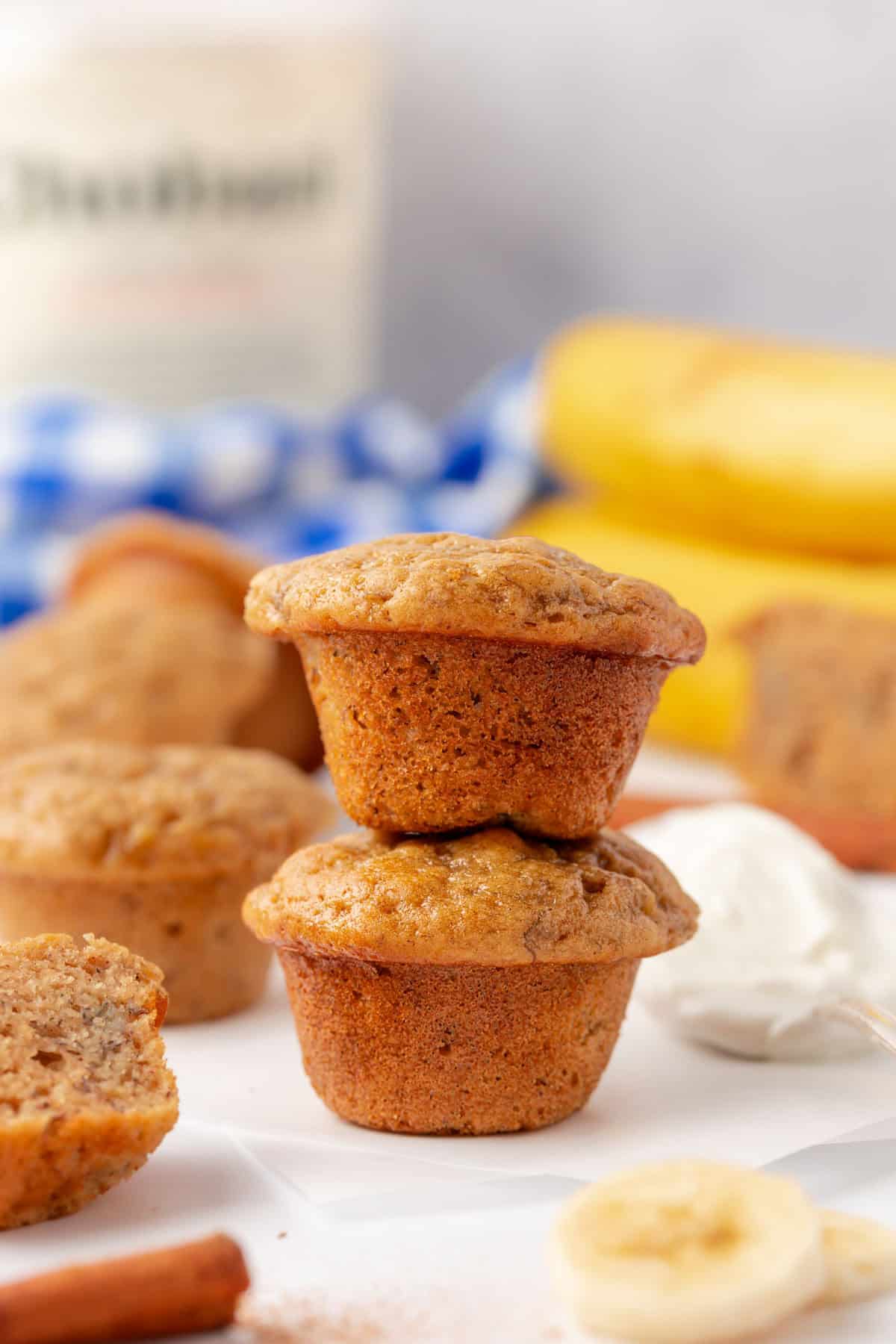 greek yogurt banana mini muffins