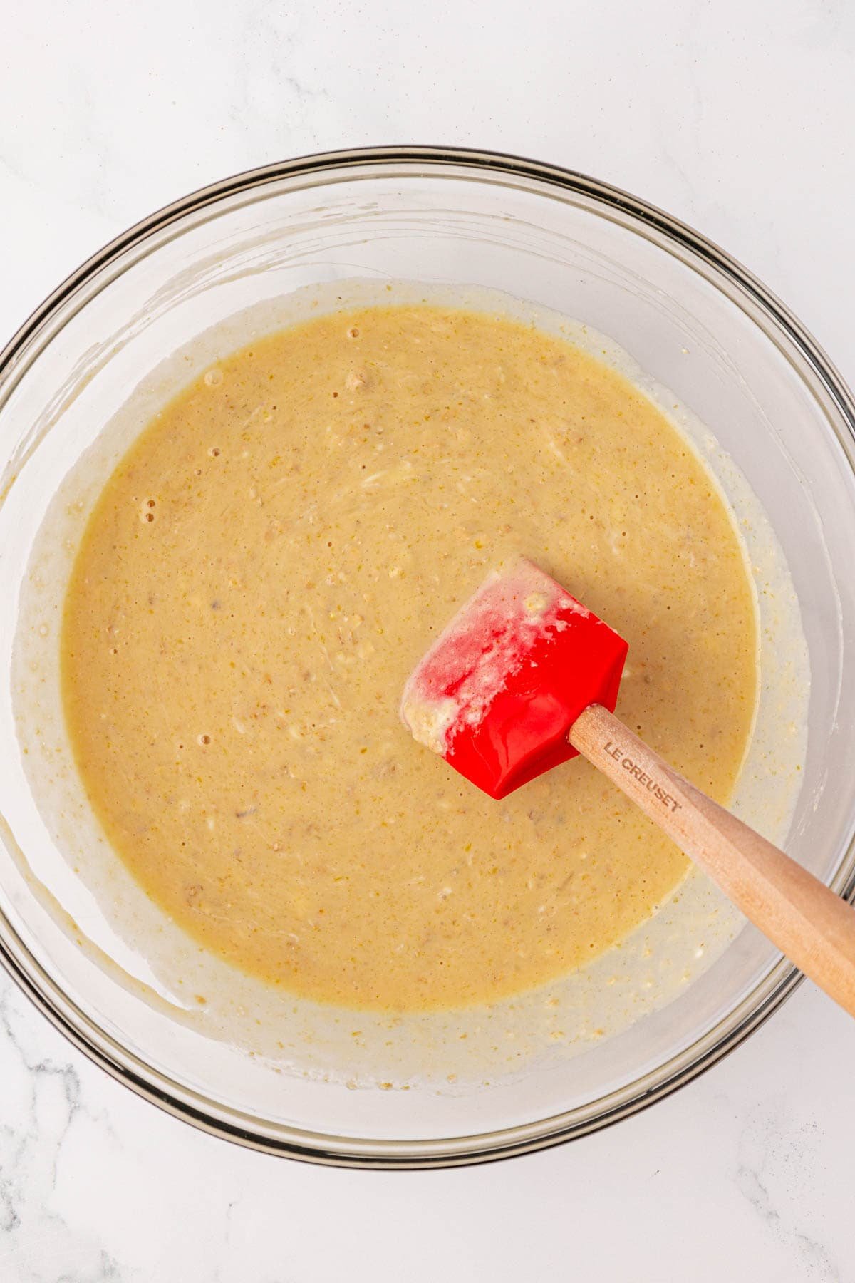 wet ingredients mixed together