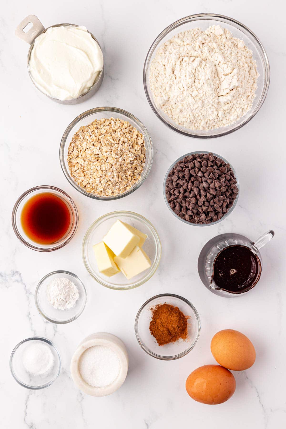 ingredients to make oatmeal cookie mini muffins