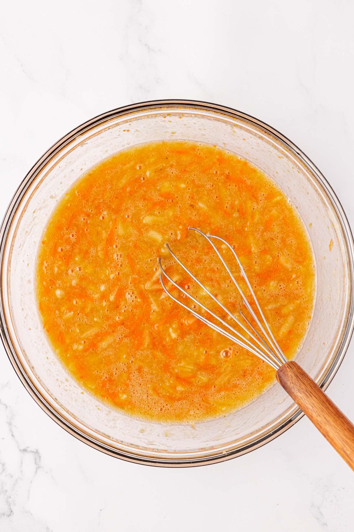 whisking the wet ingredients together