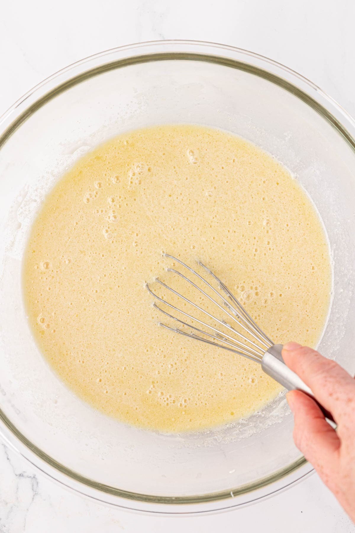 whisking the wet ingredients together