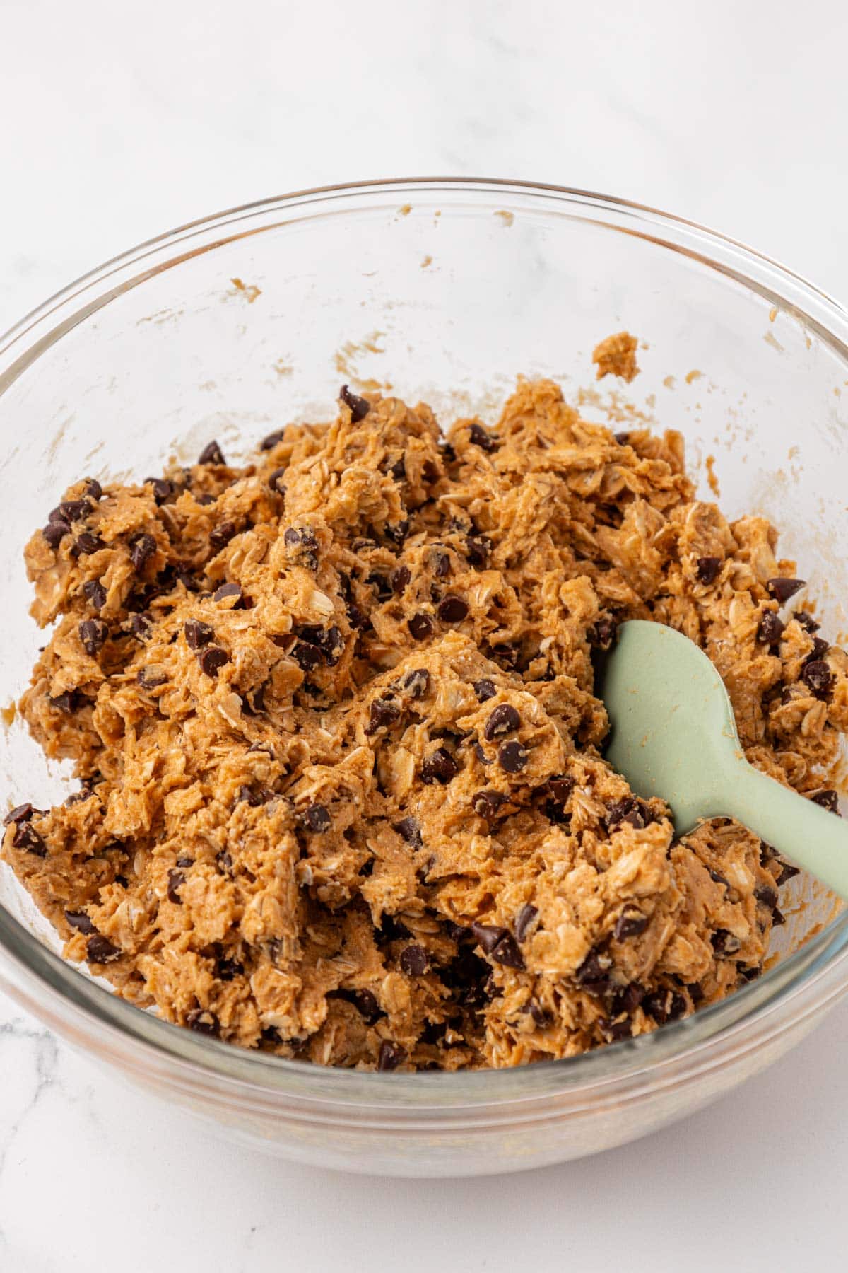 protein granola bar batter mixed together