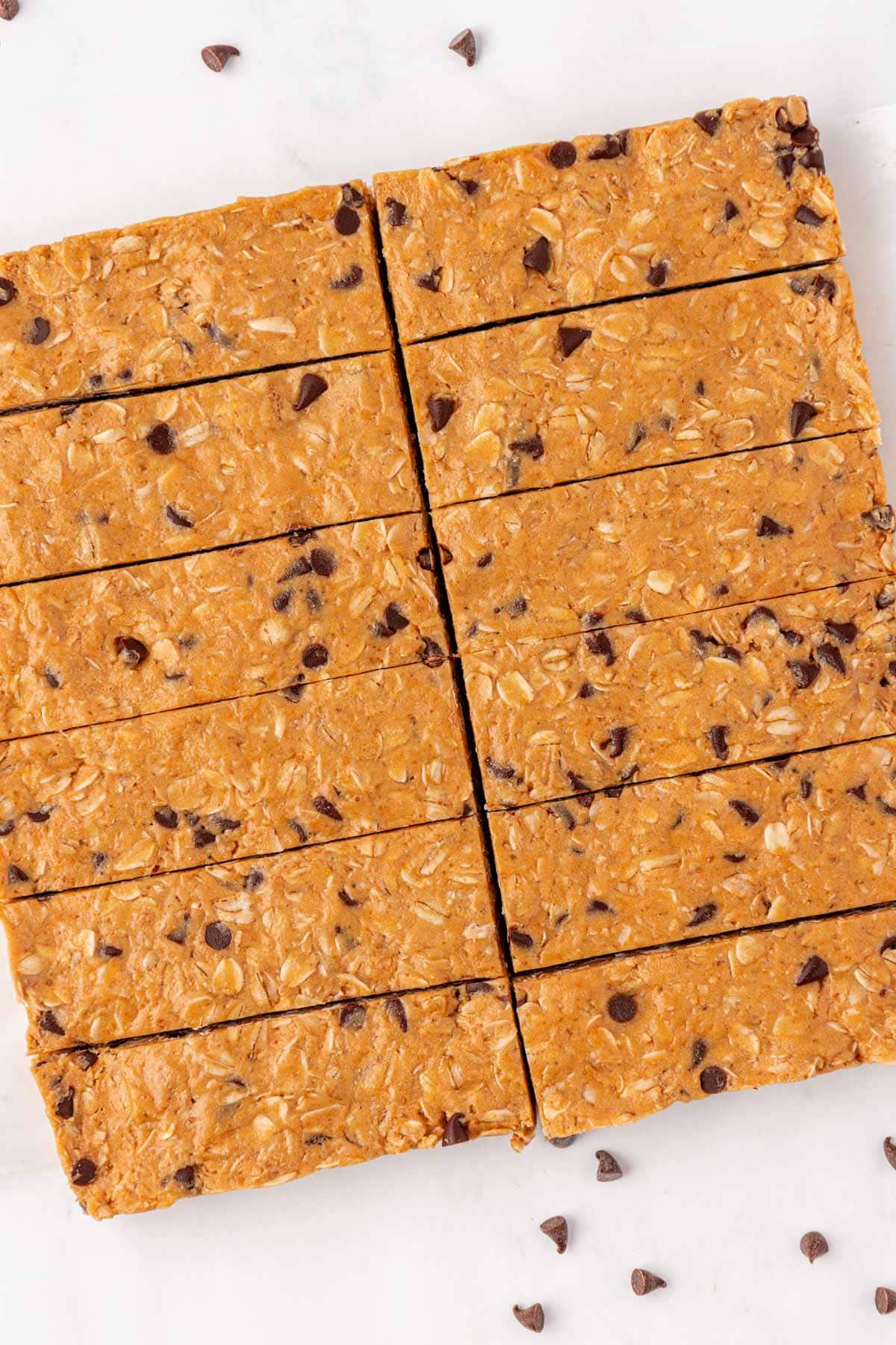 protein granola bars cut into rectangles