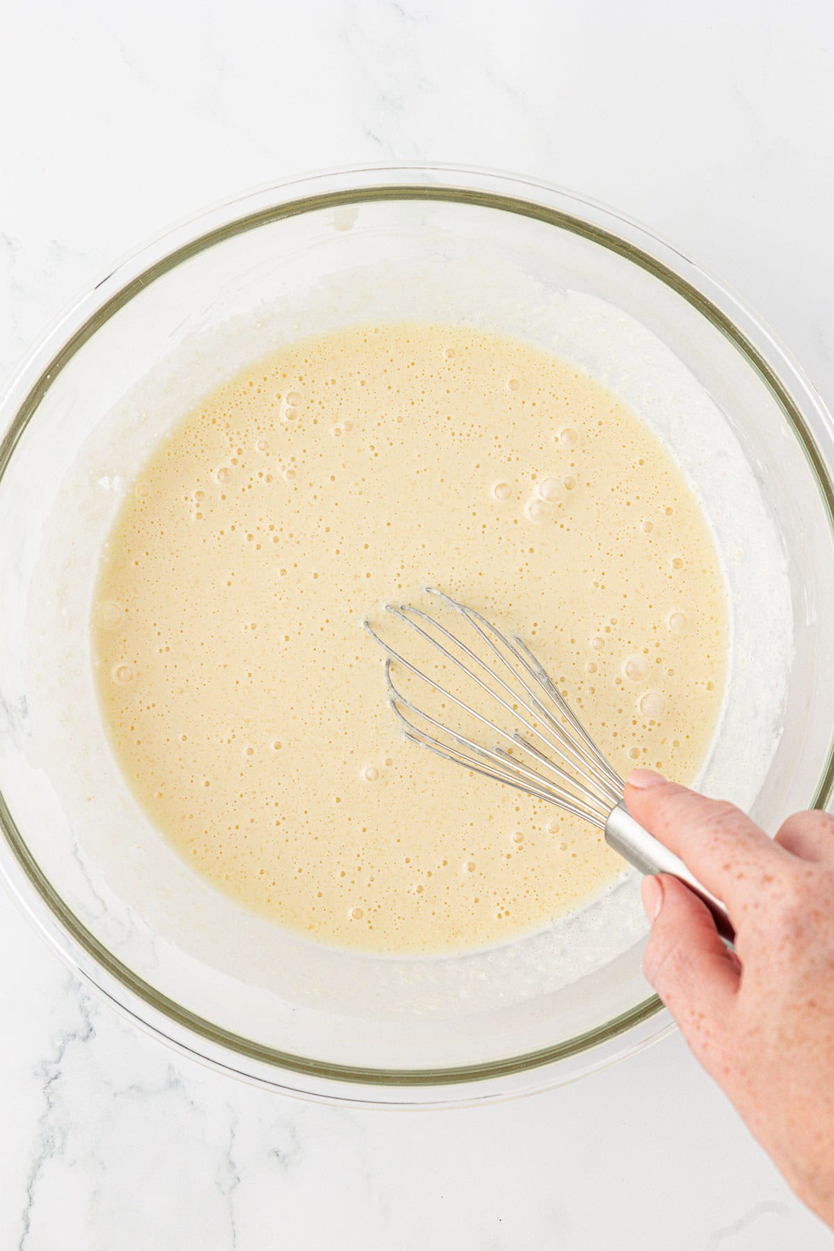 wet ingredients whisked together