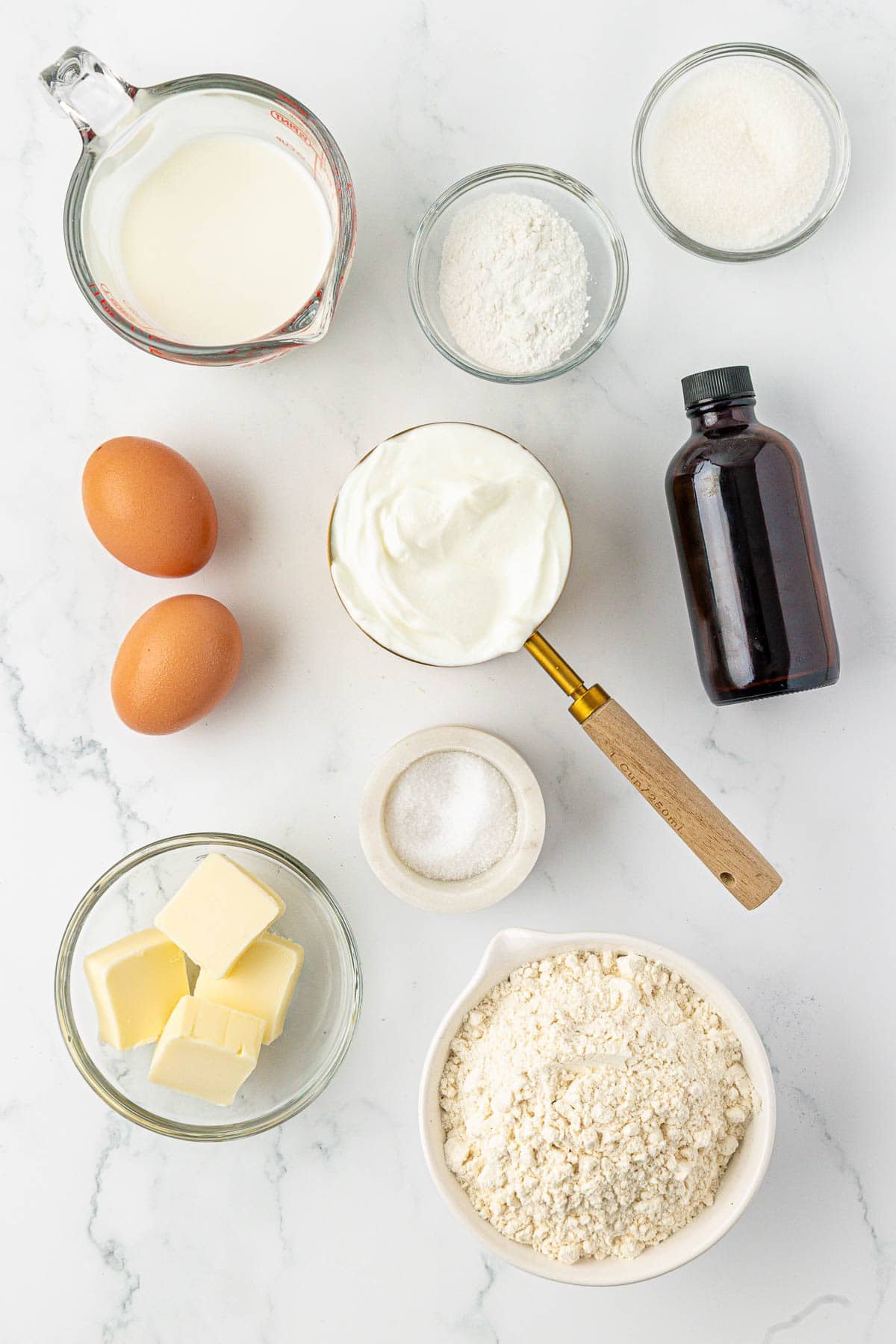 ingredients to make Greek yogurt waffles