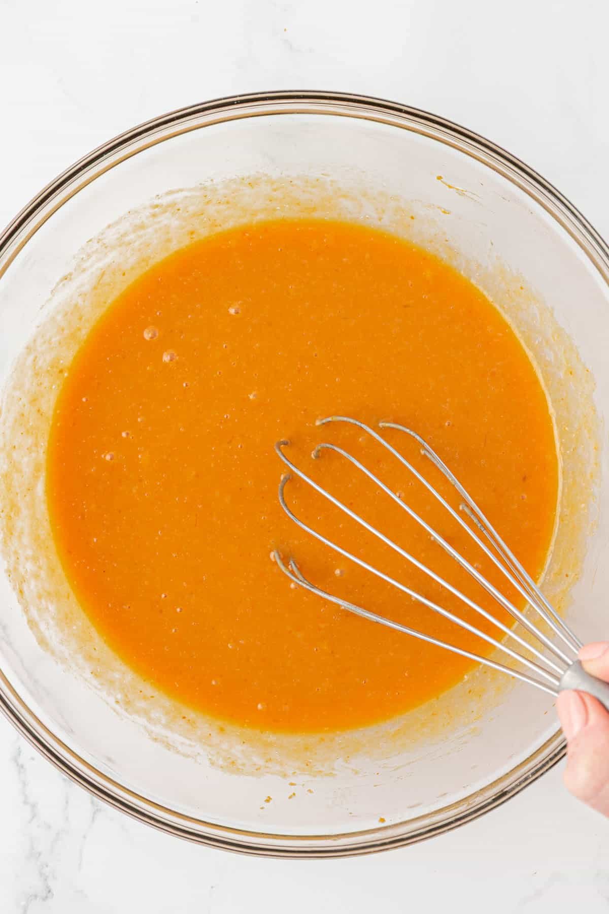 wet ingredients whisked together
