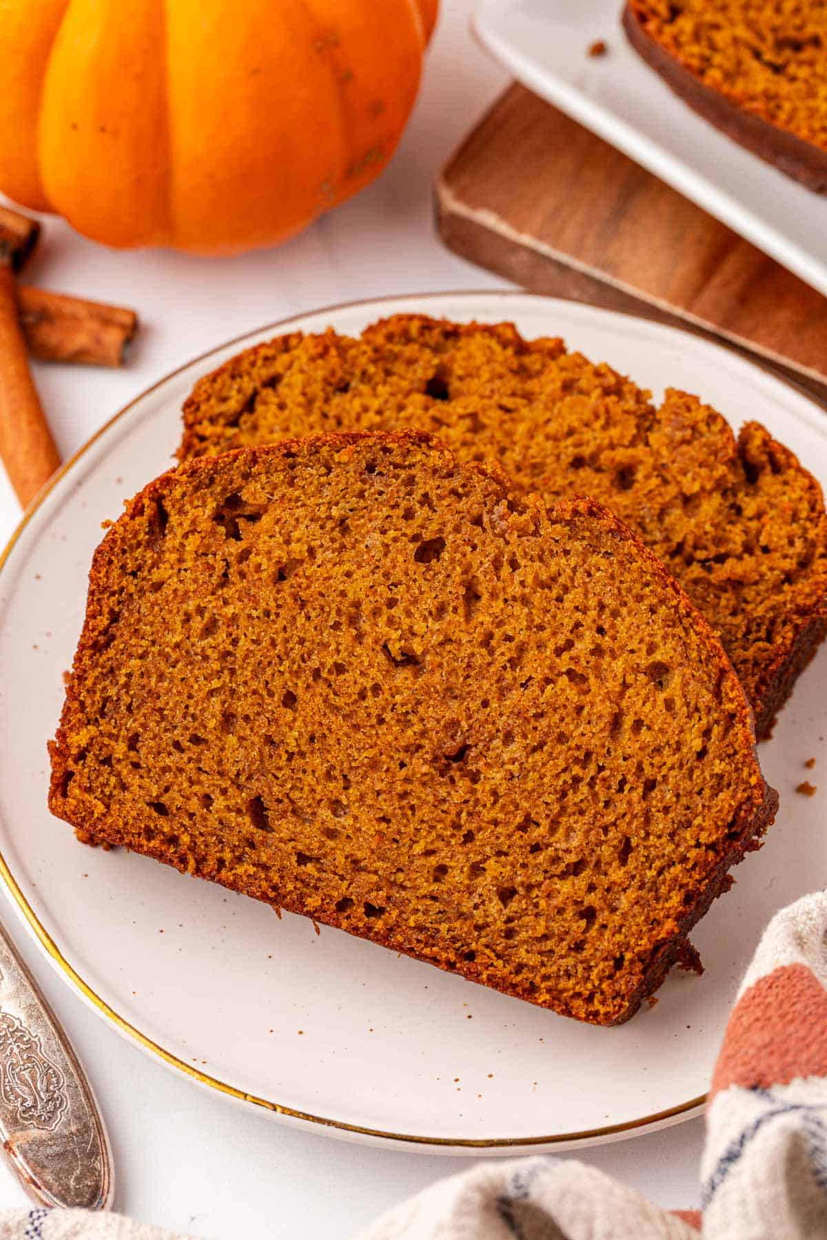 slice of pumpkin bread