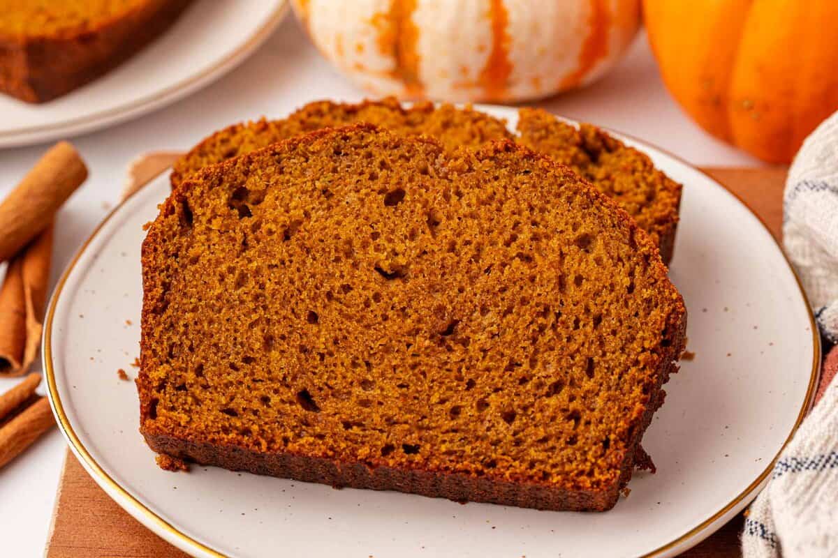 slice of pumpkin bread