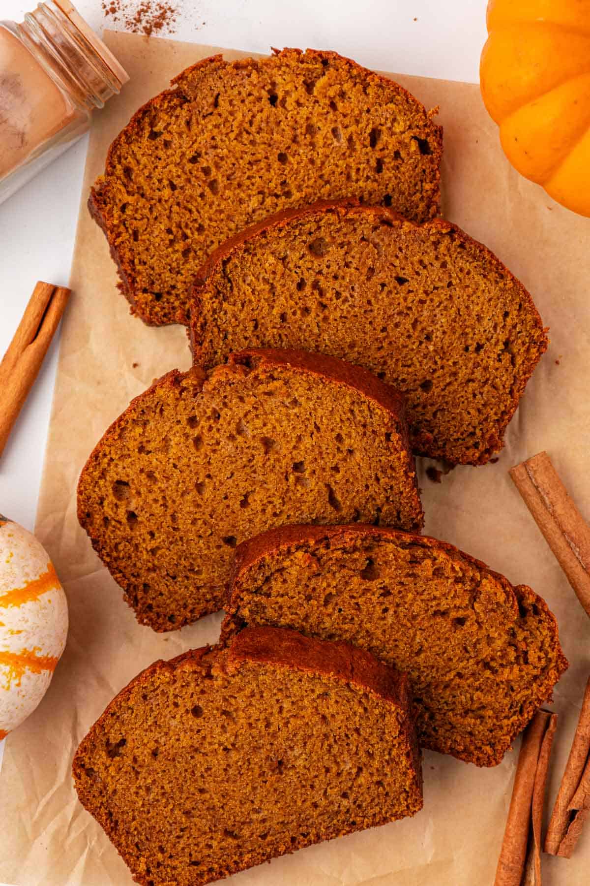 slices of pumpkin bread