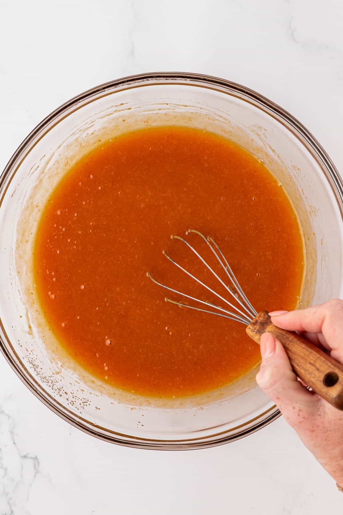 wet ingredients whisked together