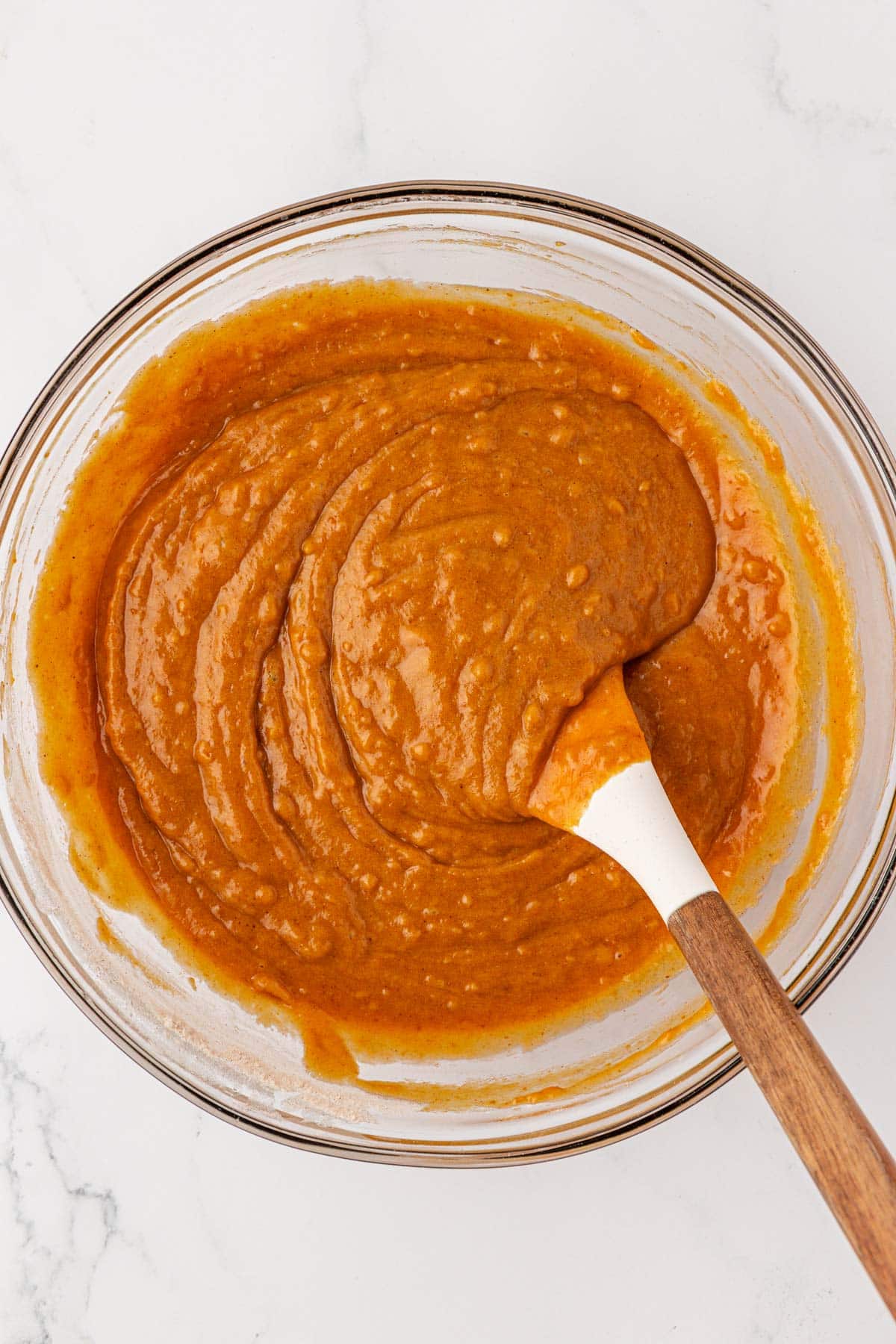 pumpkin bread batter mixed together