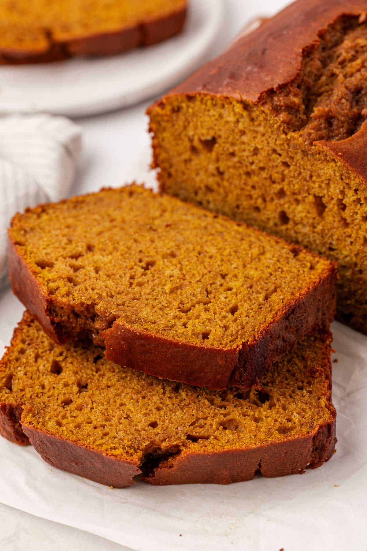 Greek yogurt pumpkin bread slices