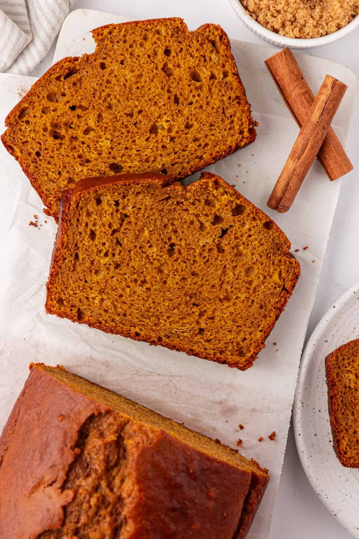 Greek yogurt pumpkin bread slices