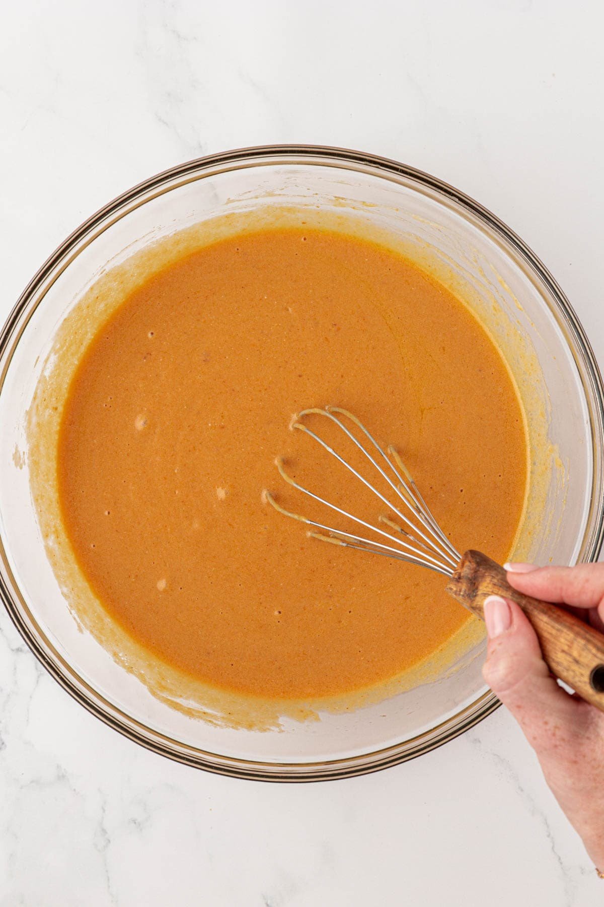 wet ingredients whisked together