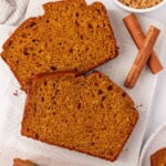 greek yogurt pumpkin bread slices