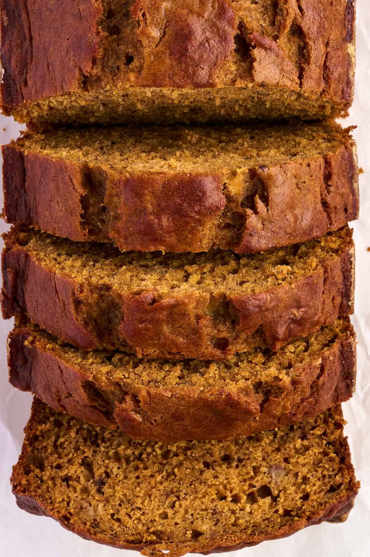 slices of pumpkin banana bread