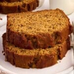 pumpkin banana bread on a plate