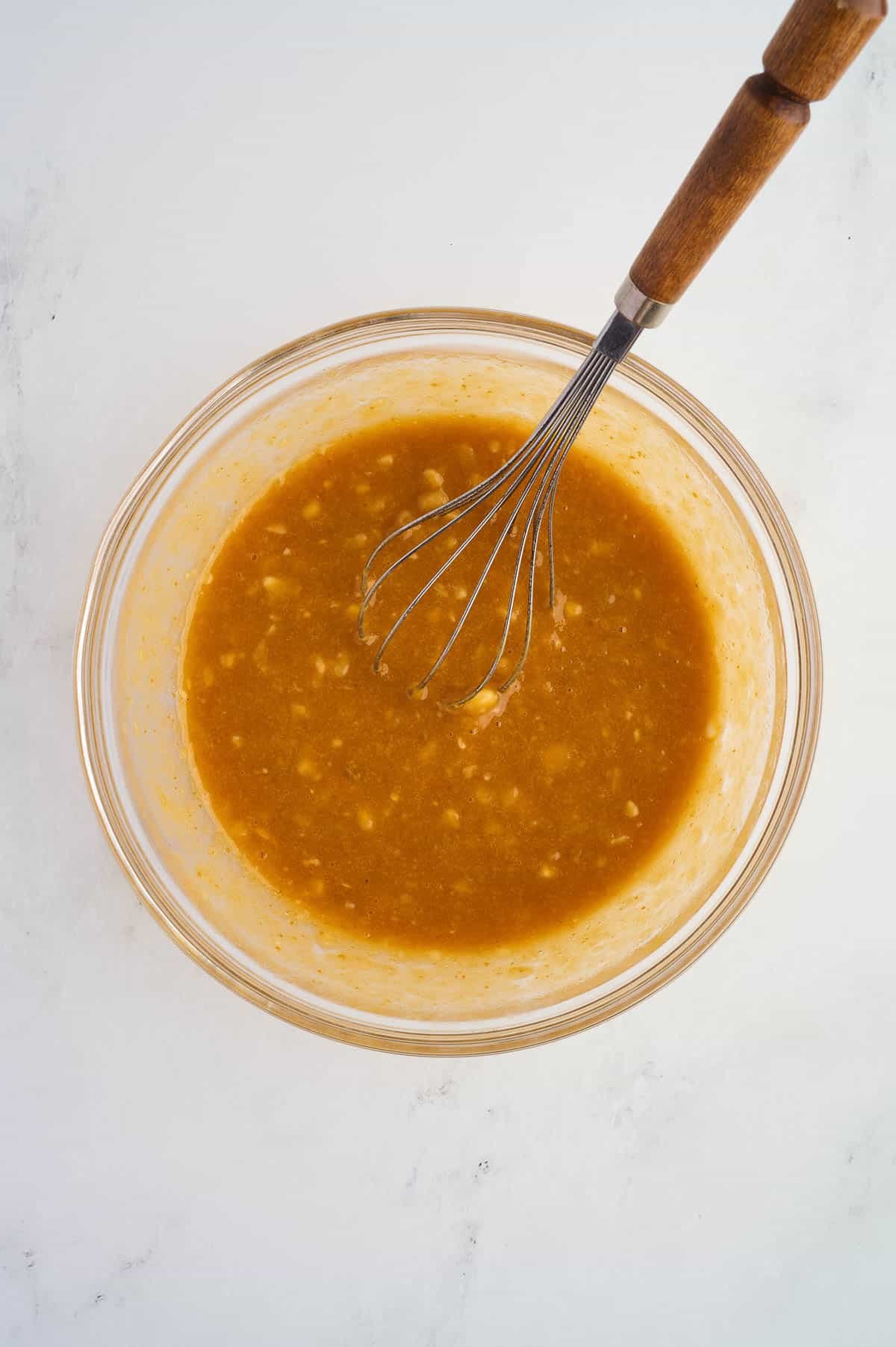 wet ingredients whisked together