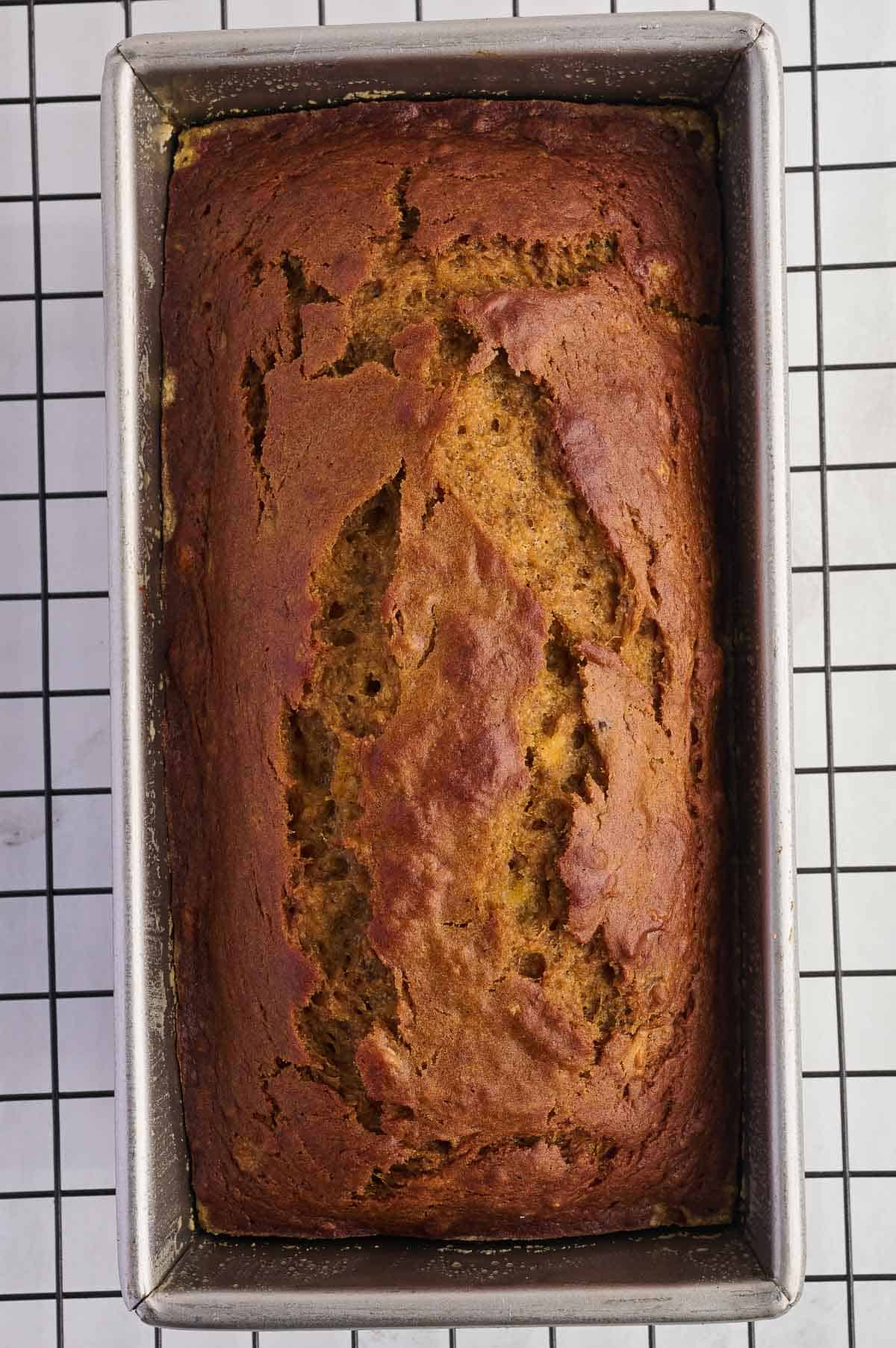 loaf of pumpkin banana bread