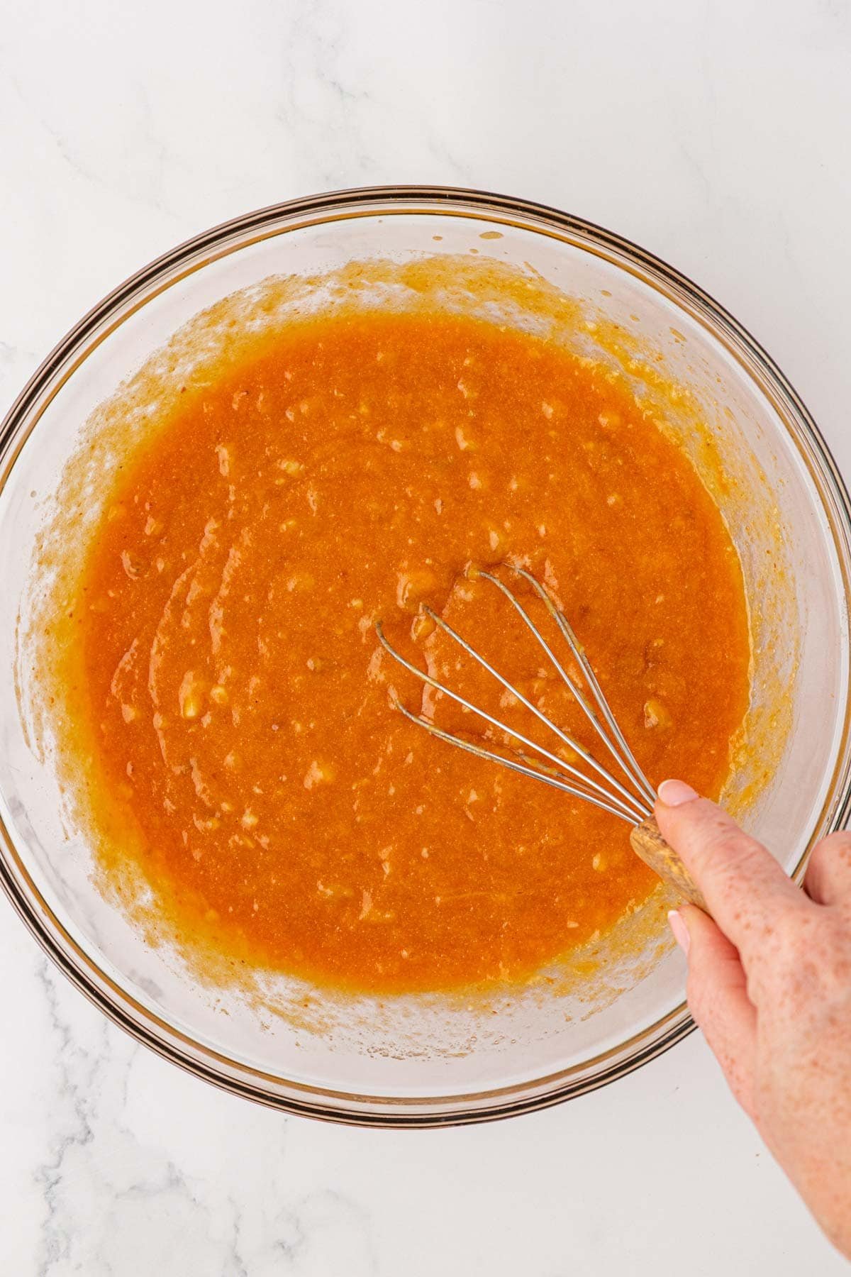 wet ingredients whisked together