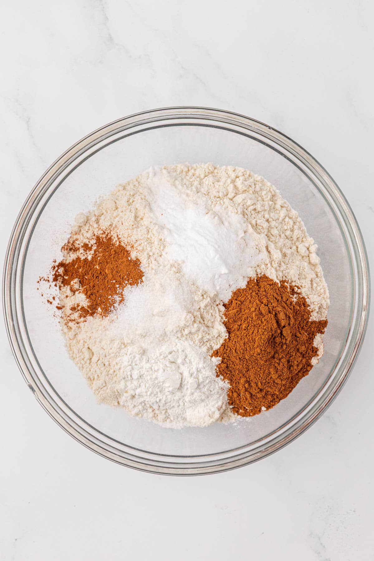 dry ingredients in a mixing bowl