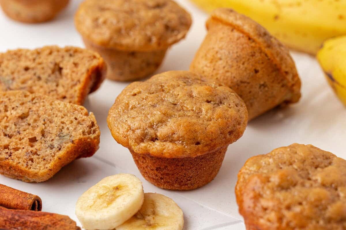 Greek yogurt banana mini muffins