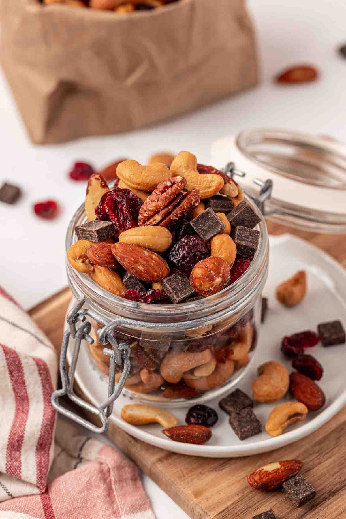 trail mix in a jar