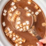 hot chocolate with marshmallows in a crock pot