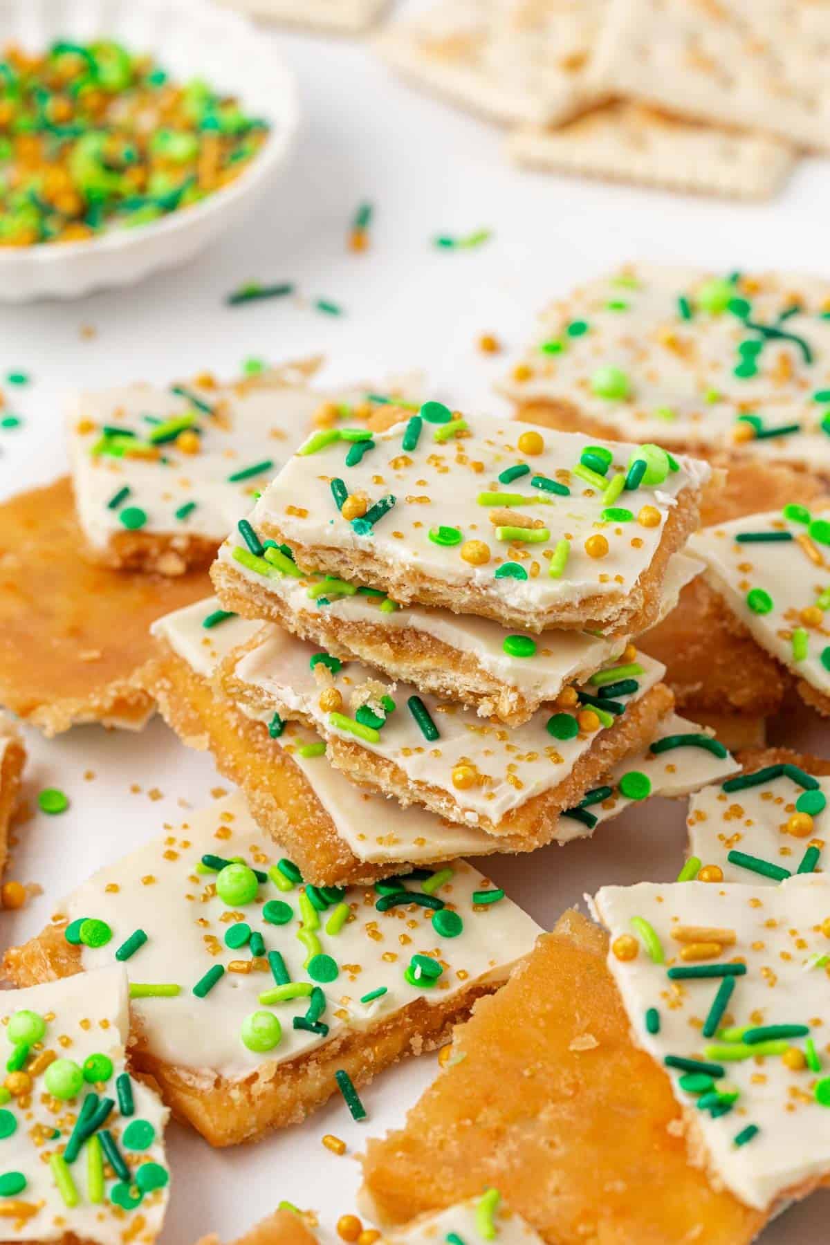 St. Patrick's Day saltine toffee