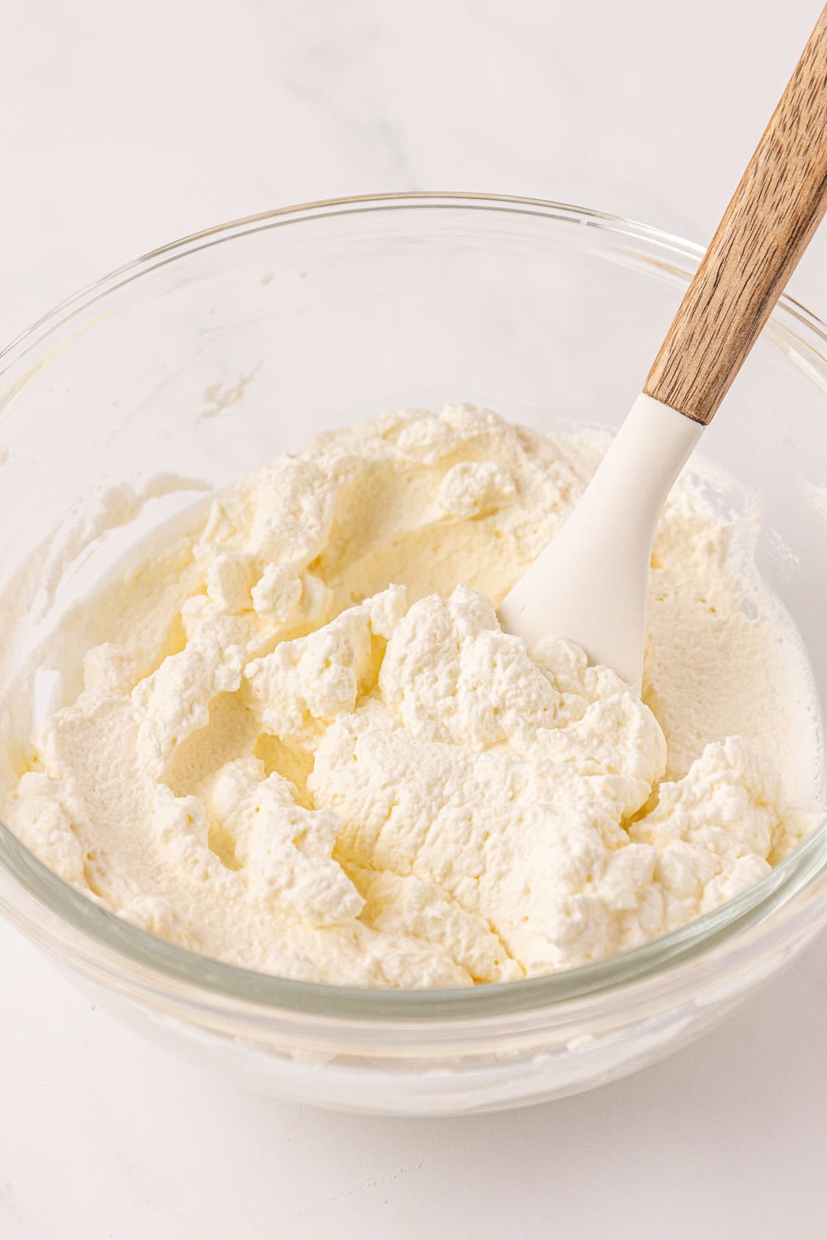 whipped cream in a mixing bowl