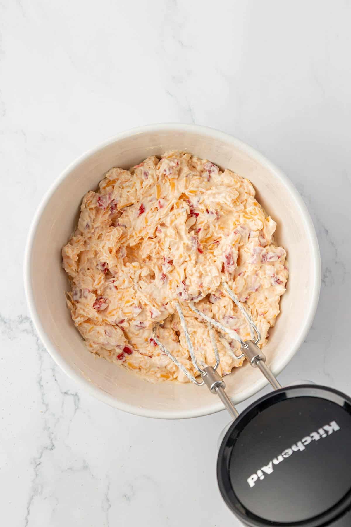 pimento cheese dip mixed together