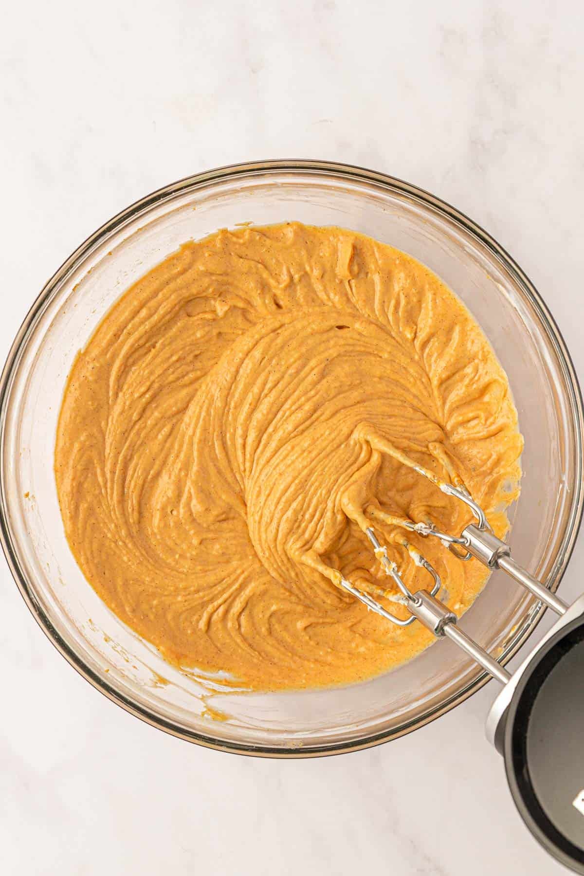 pumpkin cheesecake filling mixed together