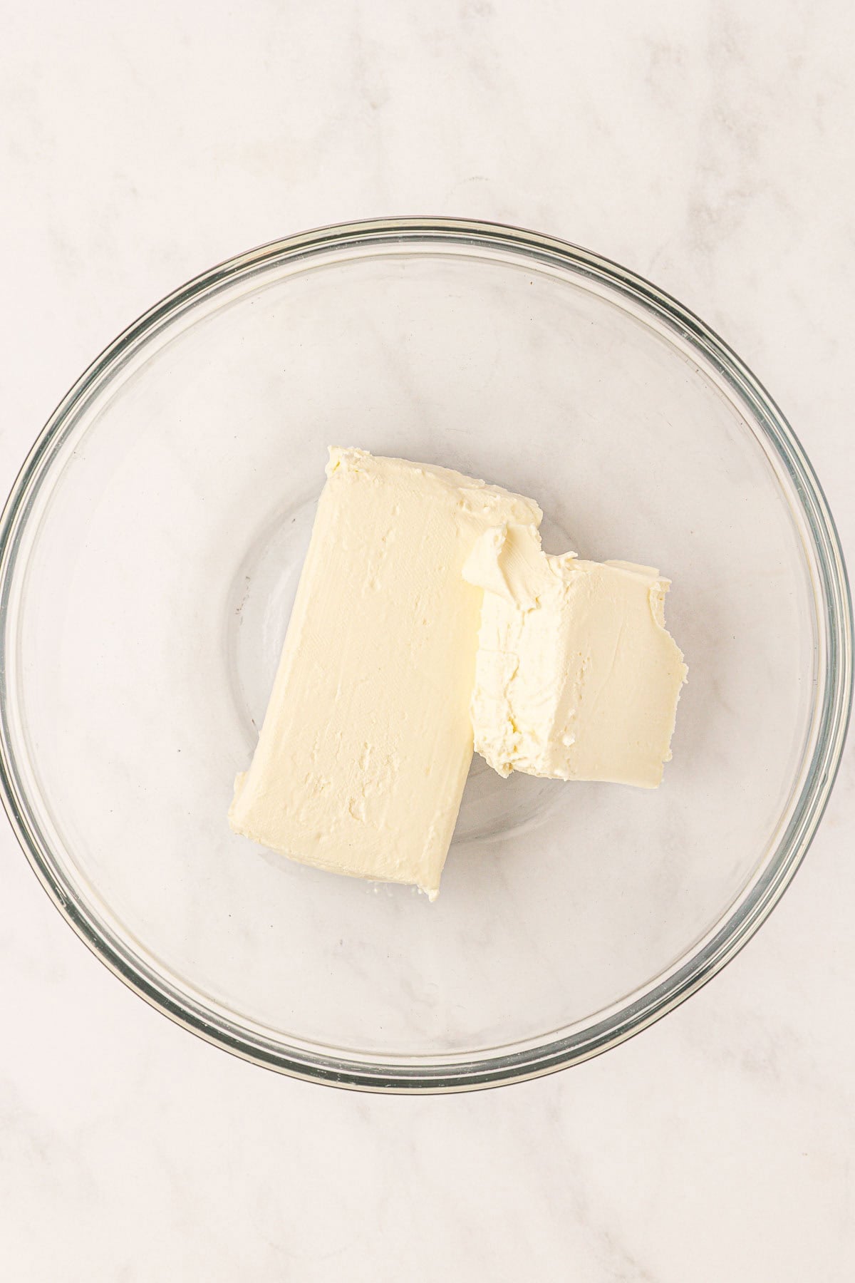 cream cheese in a mixing bowl