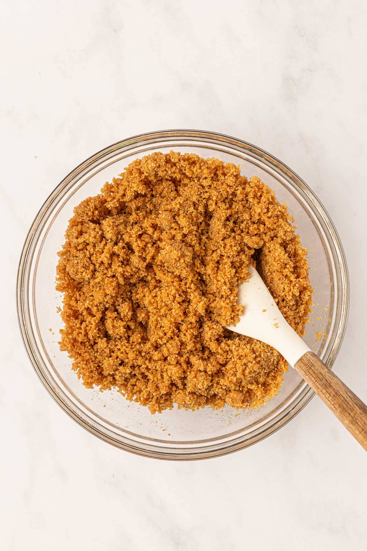 graham cracker crust stirred together in a bowl